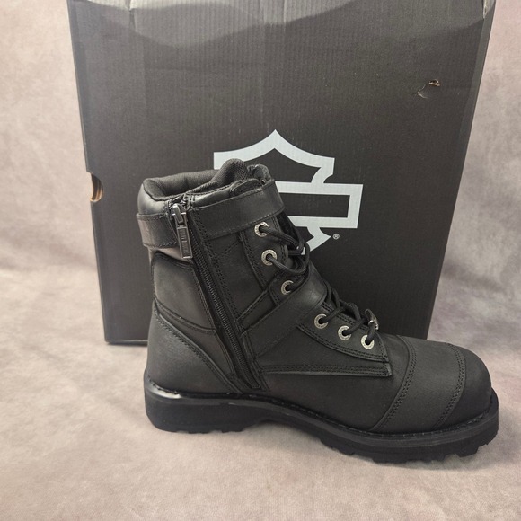 Harley-Davidson Brockwood BKL Ride Mens 11 Black Leather Motorcycle Boots D96317